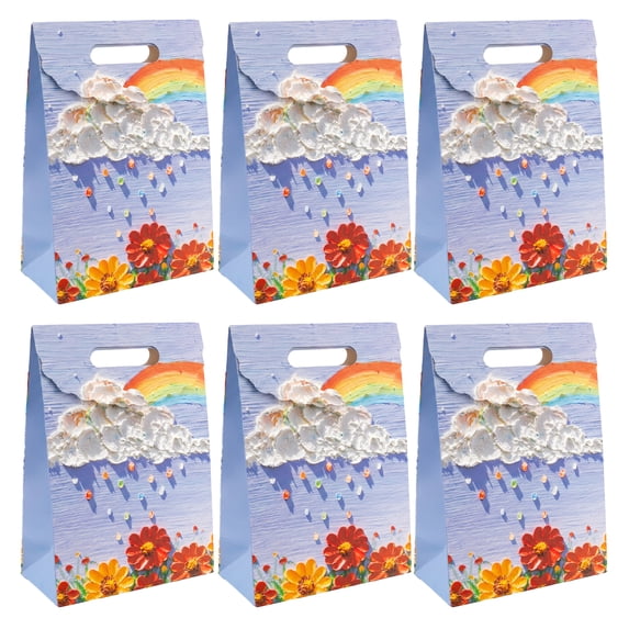 Unique Bargains Thickened Gift Bags with Comfortable Handles Purple 5.9" x 2.8" x 8.3"