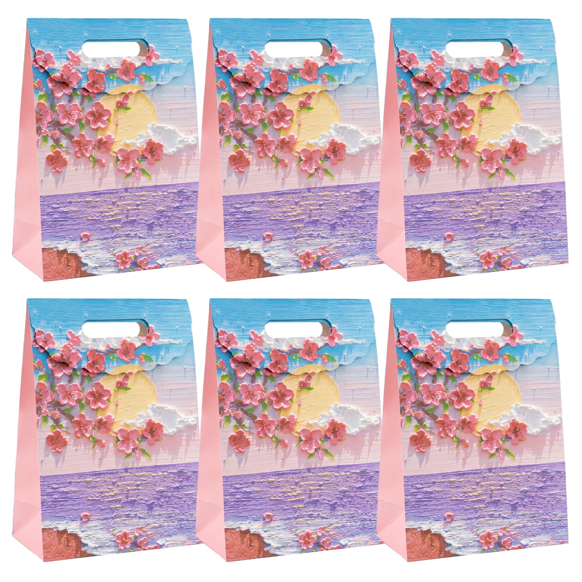 Unique Bargains Thickened Gift Bags with Comfortable Handles Sea Moon 7.5" x 3.5" x 10.6"