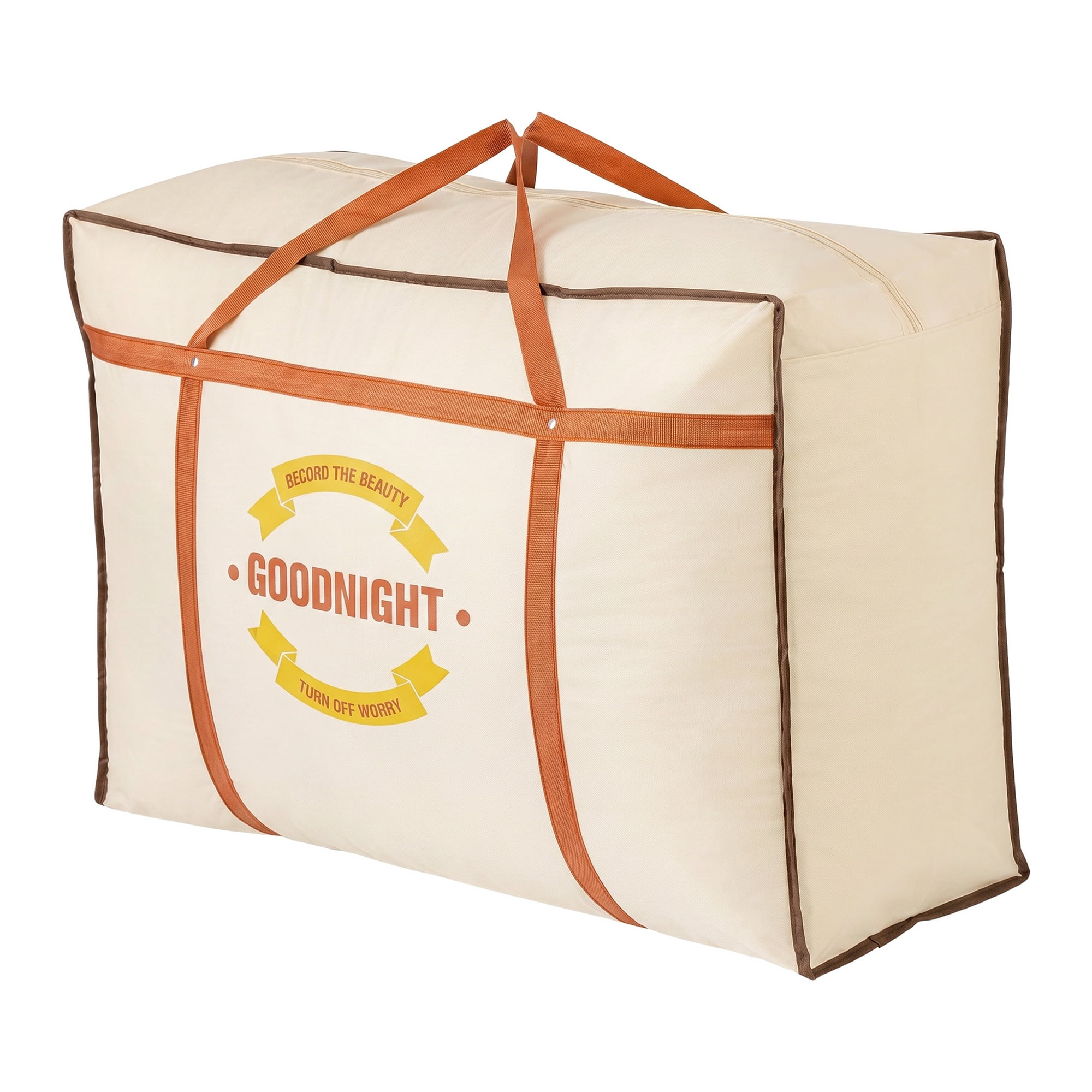 Unique Bargains Spacious Carry Duffle for Seasonal Garment Arrangement Beige 28.3" x 20.5" x 12.2"