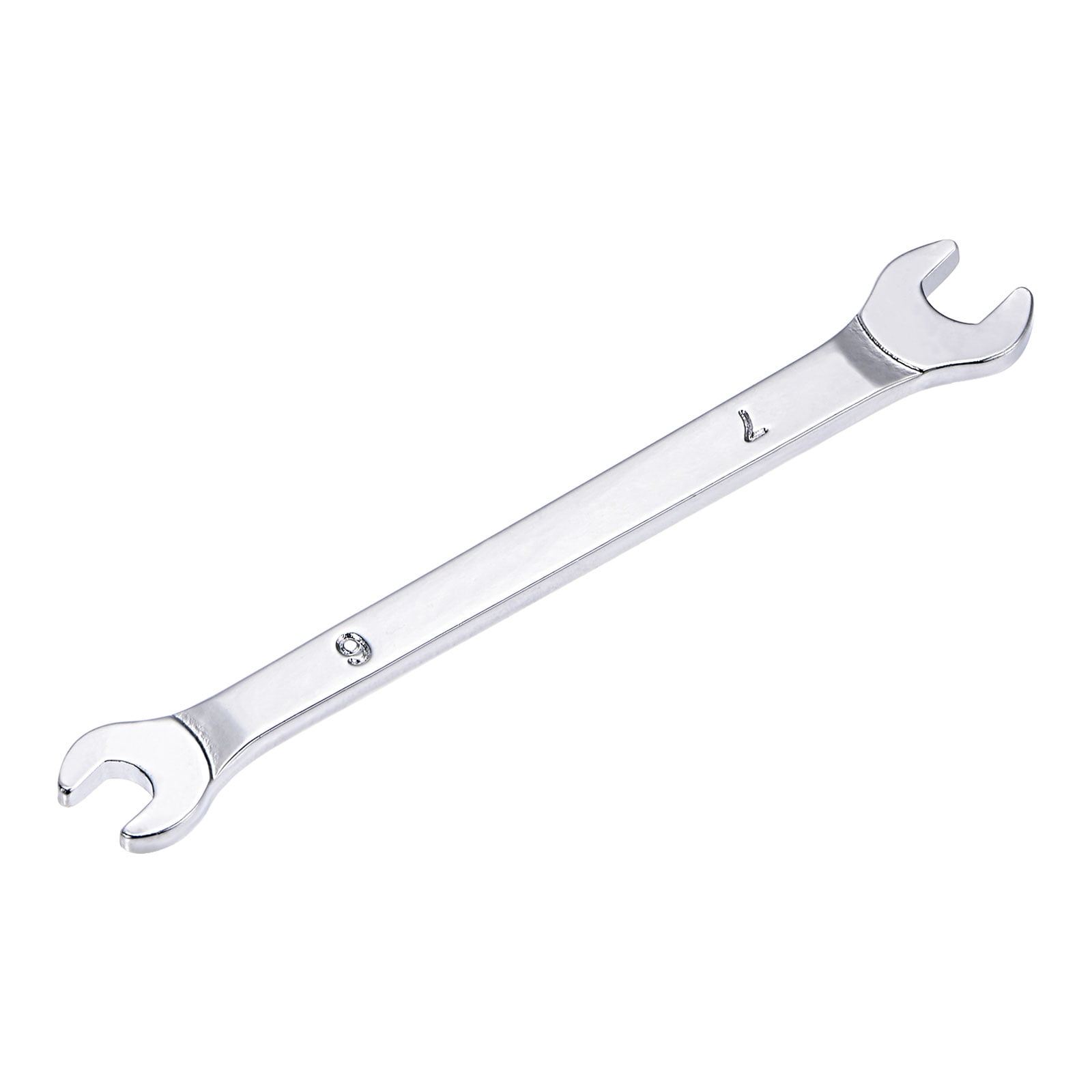 Unique Bargains Thin Open End Wrench Metric Mirror Chrome Plated High Carbon Steel 6mm x 7mm
