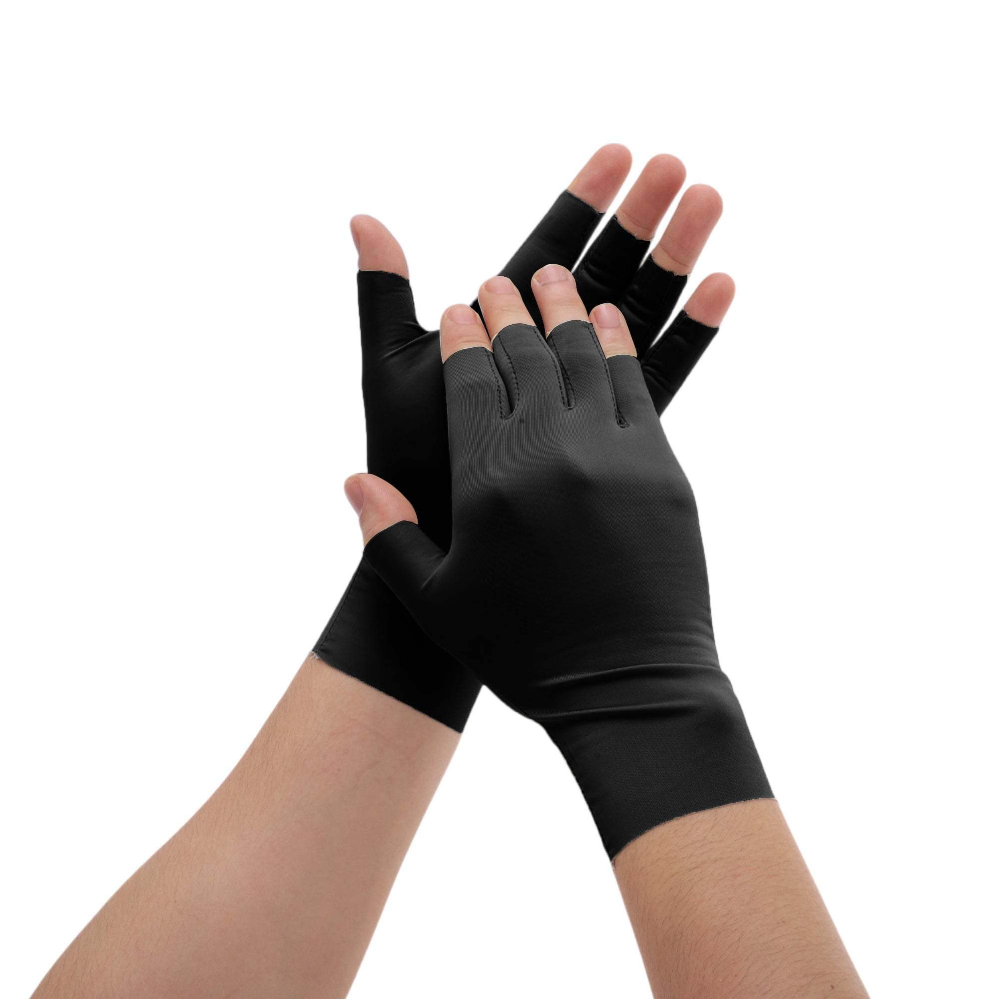 Unique Bargains Thin Sunprotection Manicure Gloves 1 Pair Black