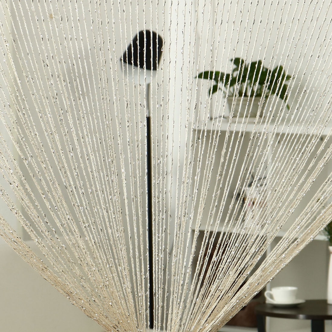 Unique Bargains Thread Strip Curtain Fringe Panel 39" x 79" White