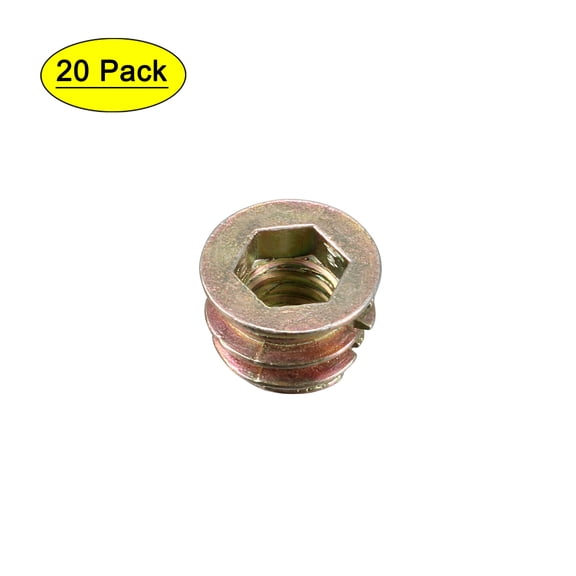 Unique Bargains Threaded Insert Rivet Nuts Hex Socket M6 Internal Threads 8mm Length 20pcs
