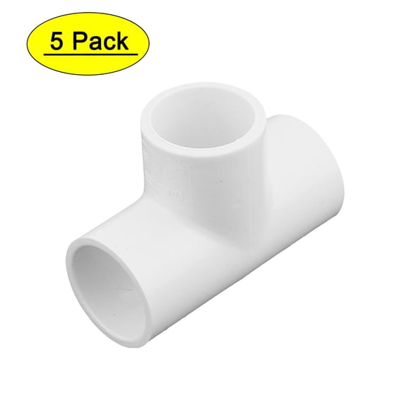 25mm Inner Dia 3 Way T Shape Water Pipe Tube Joint Coupler Connector, 5Pcs
