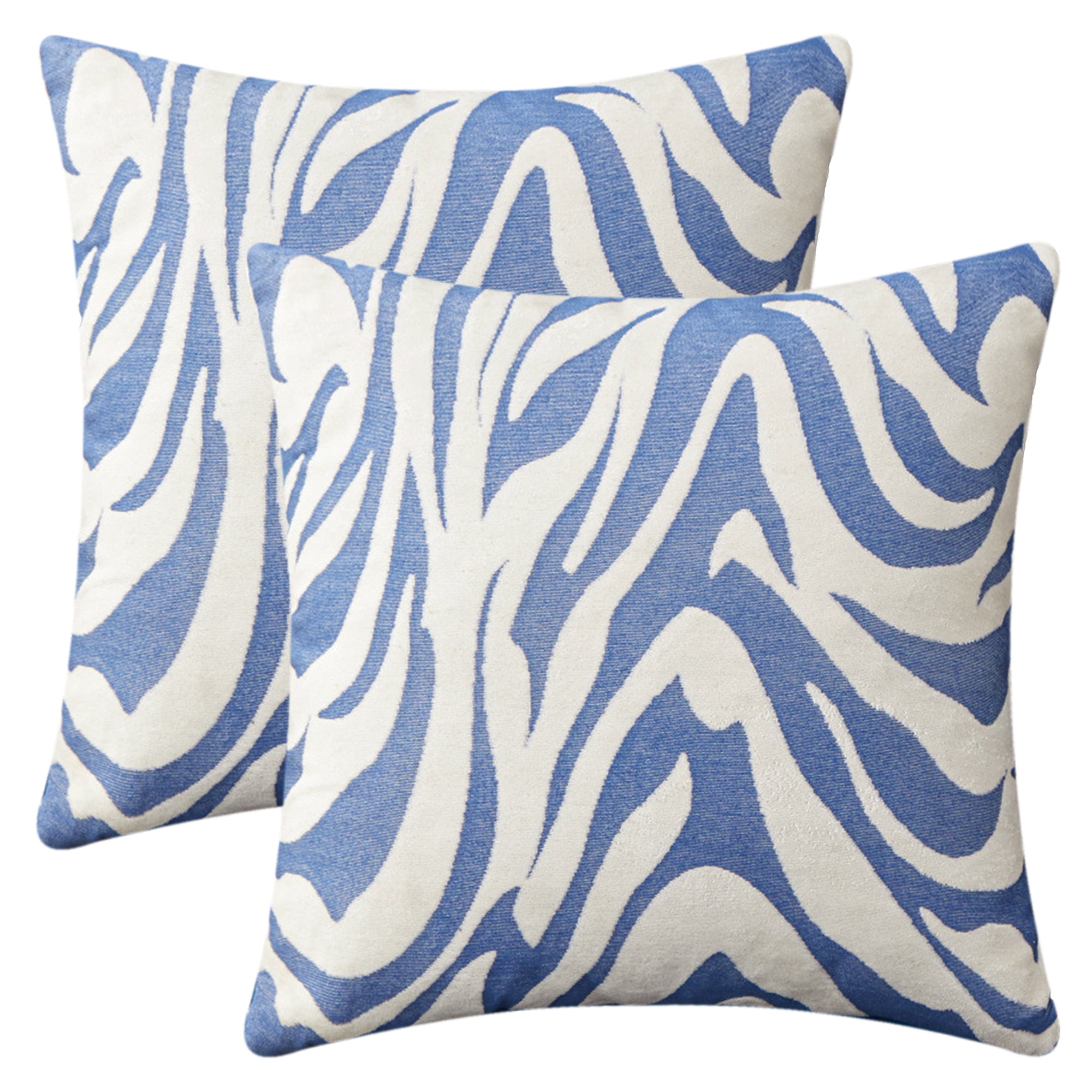 Unique Bargains Throw Pillow Covers Closure Cushion Cover Blue 18" x 18"