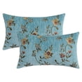 thumbnail image 1 of Unique Bargains Throw Pillow Covers Set of 2, Floral Decor Cushion Cover Green 12" x 20", 1 of 6