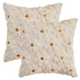 thumbnail image 1 of Unique Bargains Throw Pillow Covers Set of 2 Floral Pillows for Sofa Decor Beige, 1 of 6