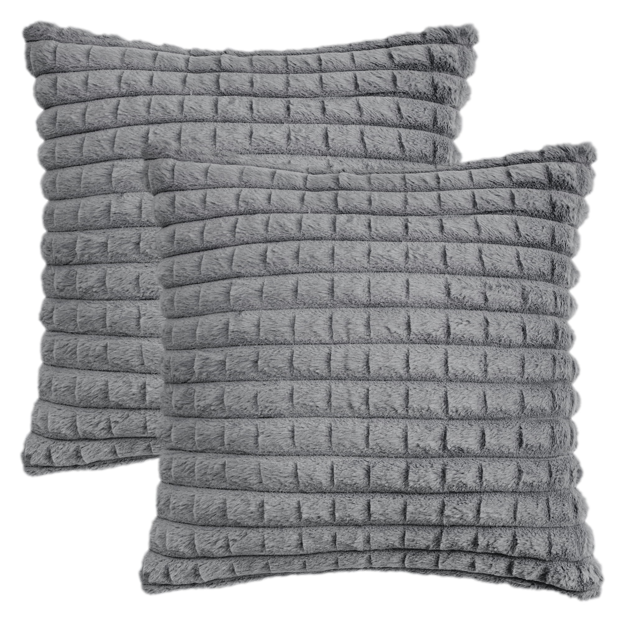 Unique Bargains Throw Pillow Covers Set of 2 for Living Room Decor Grey 18" x 18"