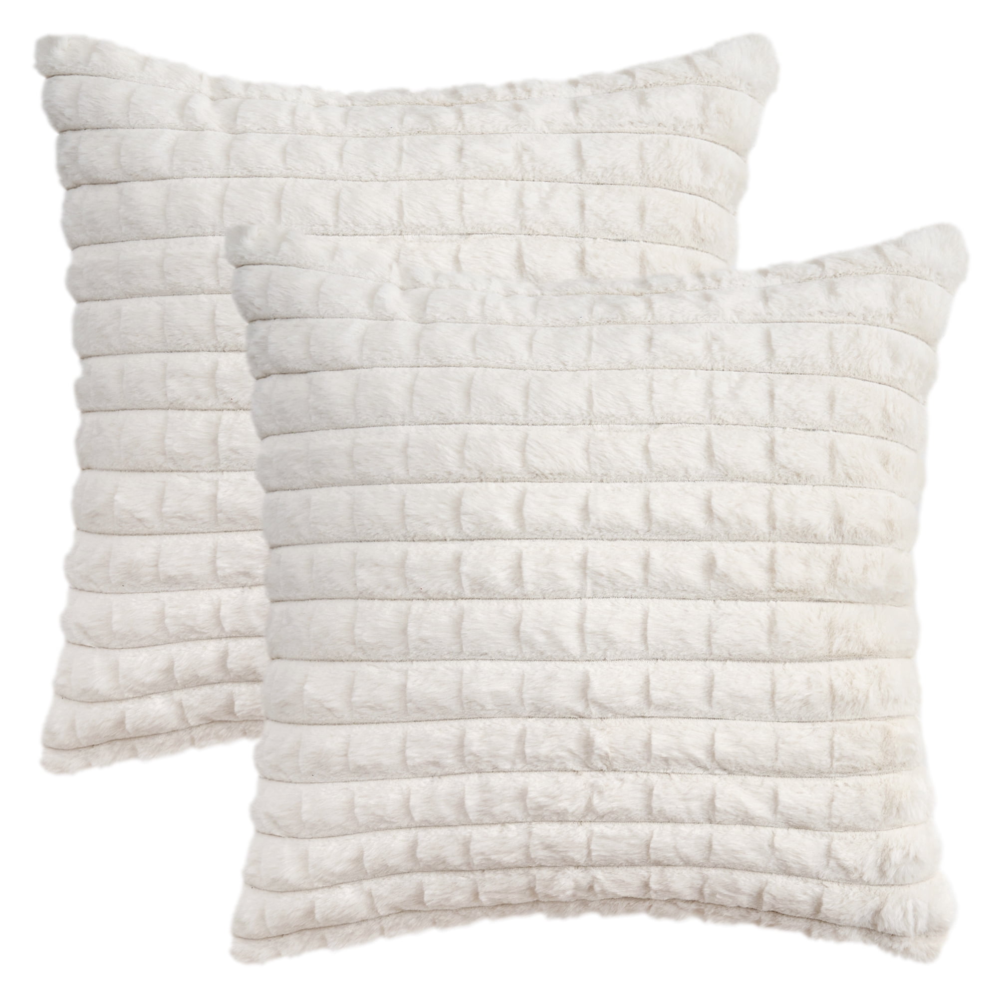 Unique Bargains Throw Pillow Covers Set of 2 for Living Room Decor White 18" x 18"