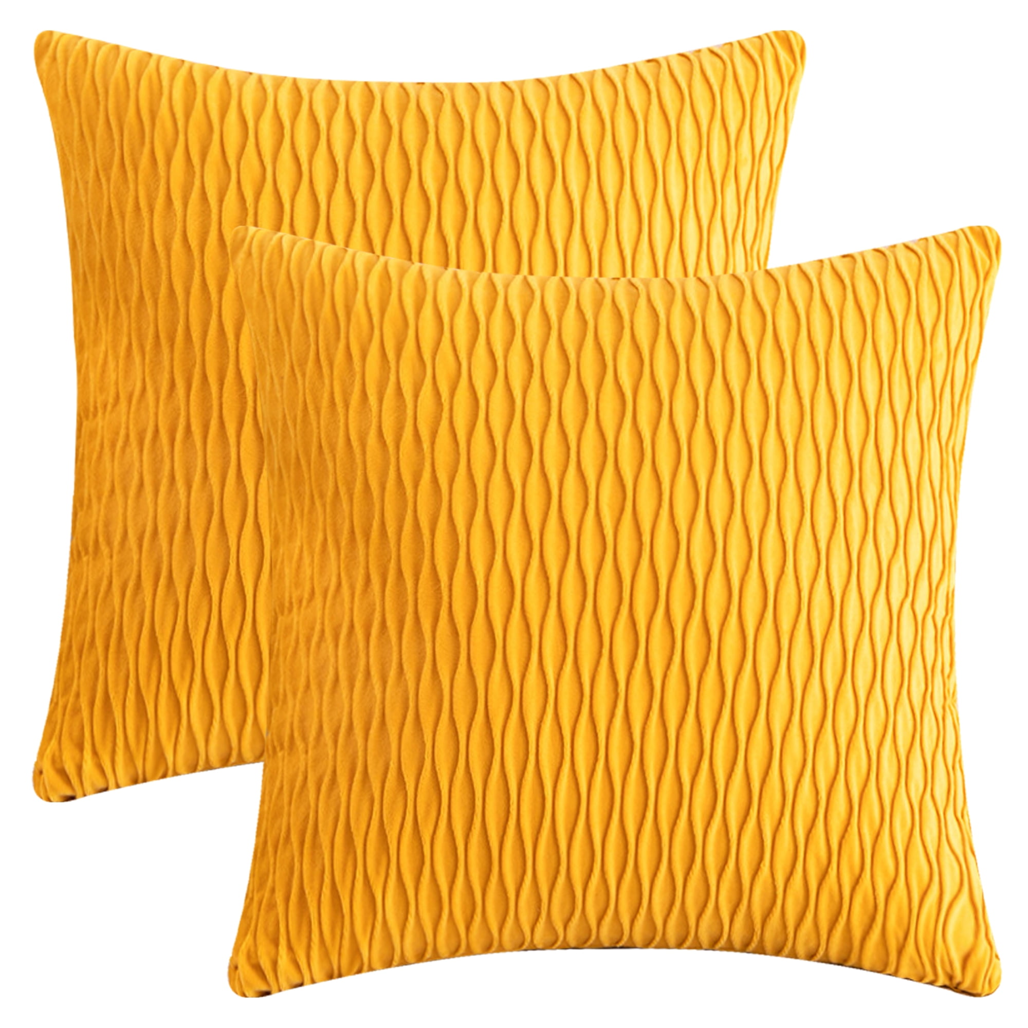 Unique Bargains Throw Pillow Covers Striped Velvet Rectangular Orange 18" x 18"