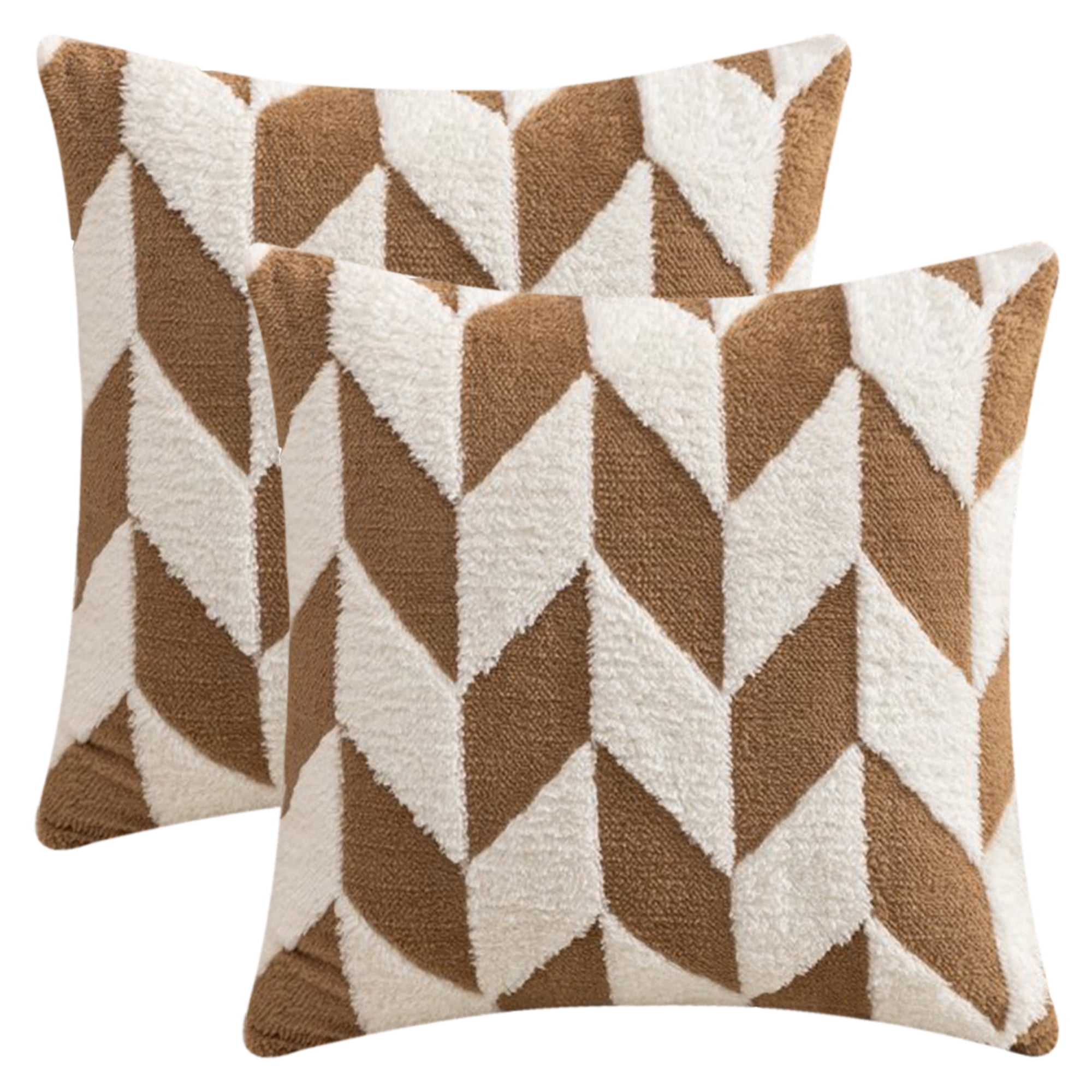 Unique Bargains Throw Pillow Covers for Sofa Brown 18" x 18"