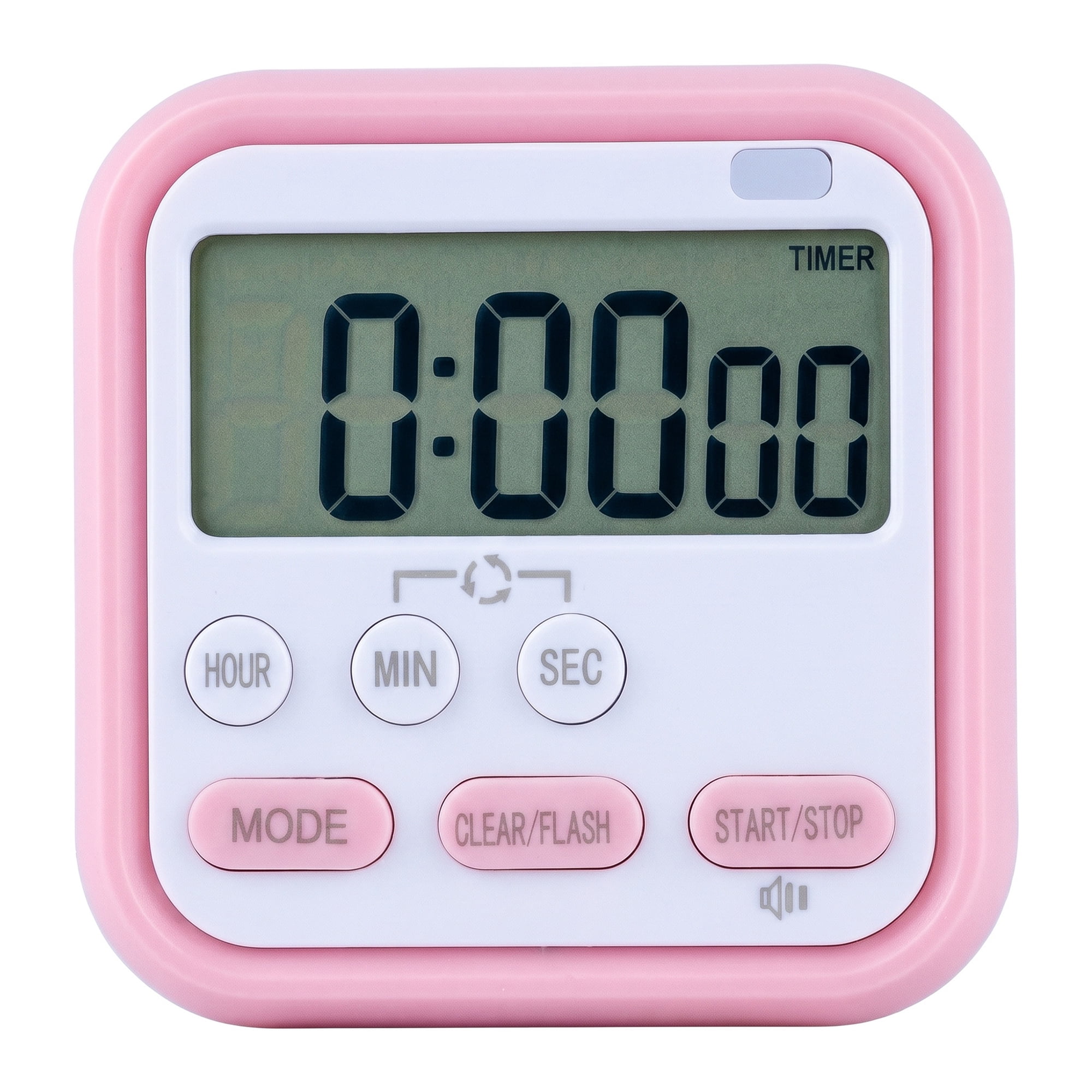 Unique Bargains Timer with Loud Alarm and Magnetic Backing for Classroom Pink