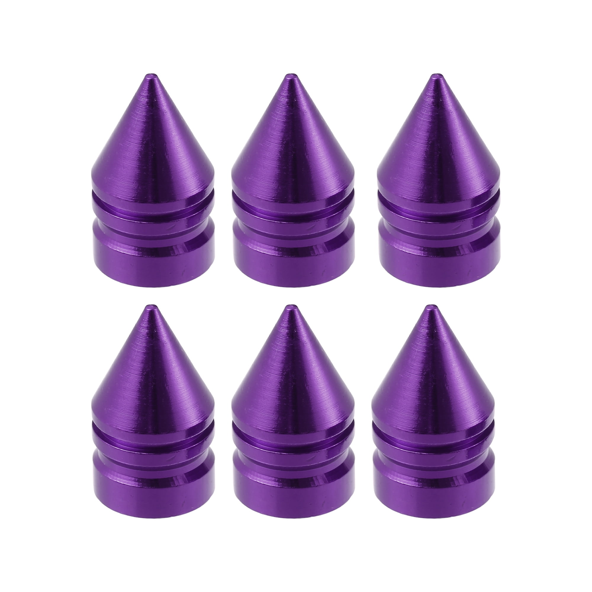 Unique Bargains Tire Stem Valve Caps Covers Spike Style Universal for Cars Bikes Purple