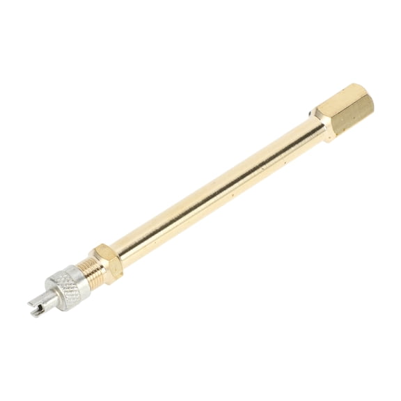 Unique Bargains Tire Valve Stem Air Inflation Adaptor Durable 100mm Long Tire Valve Extension Copper Silver Tone Gold Tone
