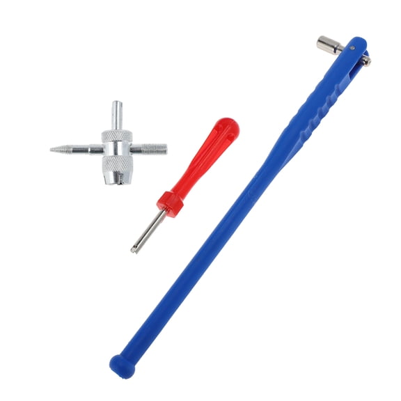 Unique Bargains Tire Valve Stem Puller Set 1 Pcs Silver Puller 1Pc Multi-function Wrench Rubber Metal Plastic Valve Core Extractor 1 Set