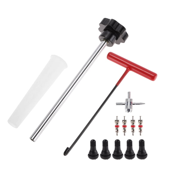 Unique Bargains Tire Valve Stem Puller Set Black Puller Multi-function Wrench TR412 Valve Stem for Motorcycle Trunk Car RV and Car Tires Durable Valve Core Extractor 1 Set
