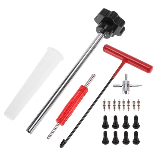 Unique Bargains Tire Valve Stem Puller Set Black Puller Multi-function Wrench TR412 Valve Stem for Motorcycle Trunk Car RV and Car Tires Durable Valve Core Extractor 1Set
