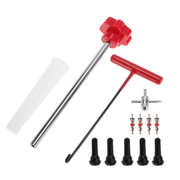 Unique Bargains Tire Valve Stem Puller Set Red Puller Multi-function Wrench TR414 Valve Stem for Bike Trunk Car RV and Car Tires Durable Valve Core Extractor 1Set