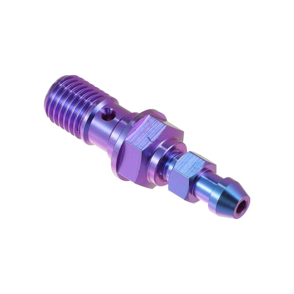 Unique Bargains Titanium Alloy M10x1.25 Motorcycle Brake Master Cylinder Screw M10 Thread Single Nipples Blue Purple