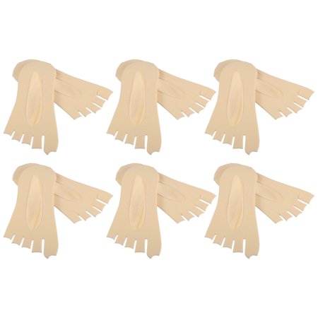 Unique Bargains Toe Socks Breathable Split Toe Compression Socks Non-Slip Beige 6 Pair Nylon