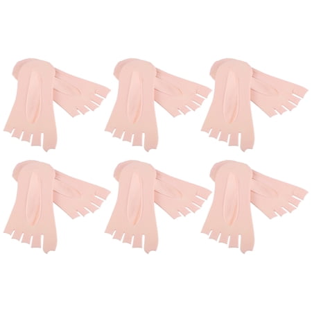 Unique Bargains Toe Socks Breathable Split Toe Compression Socks Non-Slip Pink 6 Pair Nylon
