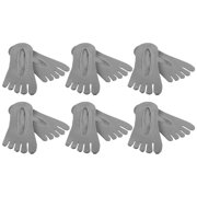 Unique Bargains Toe Socks Breathable Split Toe Compression Socks for Women Non-Slip Gray 6 Pair Nylon