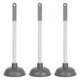 thumbnail image 1 of Unique Bargains Toilet Bowl Plunger with Holder Pump Bathroom Cleaning Gray 3 Pcs, 1 of 5