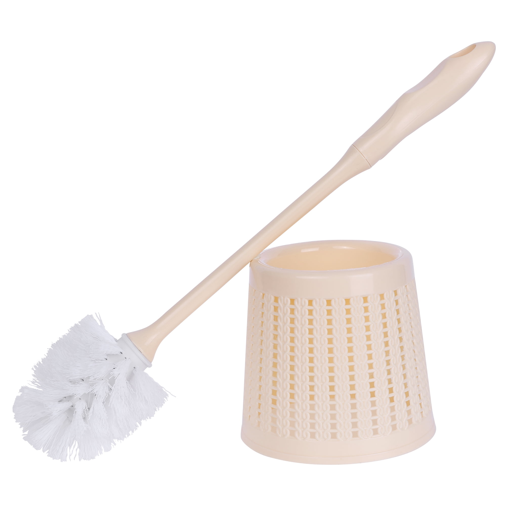 Unique Bargains Toilet Brush Long Handle Flexible Brush Head Yellow 1 Pc