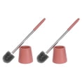 thumbnail image 1 of Unique Bargains Toilet Brush Round Head Stainless Steel Handle Orange 2 Pcs, 1 of 5
