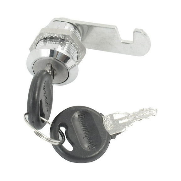 Uxcell Metal Tool Box Cabinet Locking 0.7'' Thread Dia Cylinder Cam Lock with Key Silver Tone