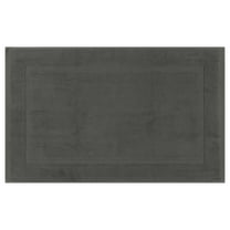 Unique Bargains Towel Cotton Banded Bath Mat Reversible Bath Rug Absorbent Grey 20" x 32"