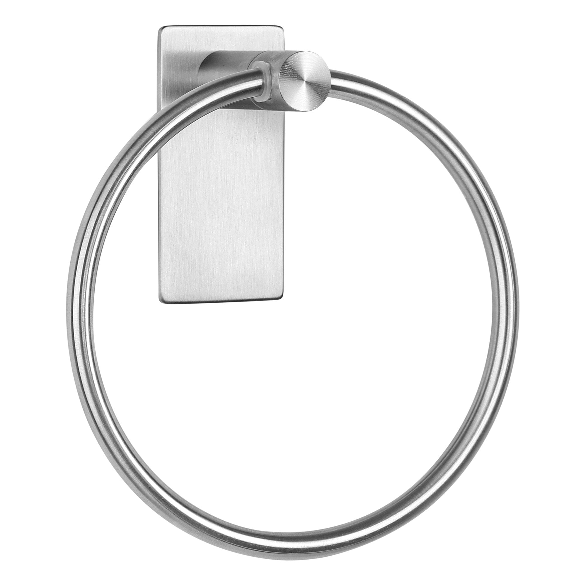 Unique Bargains Towel Ring Wall Mount Stainless Steel with Adhesive Towel Rack 5.5" Silver