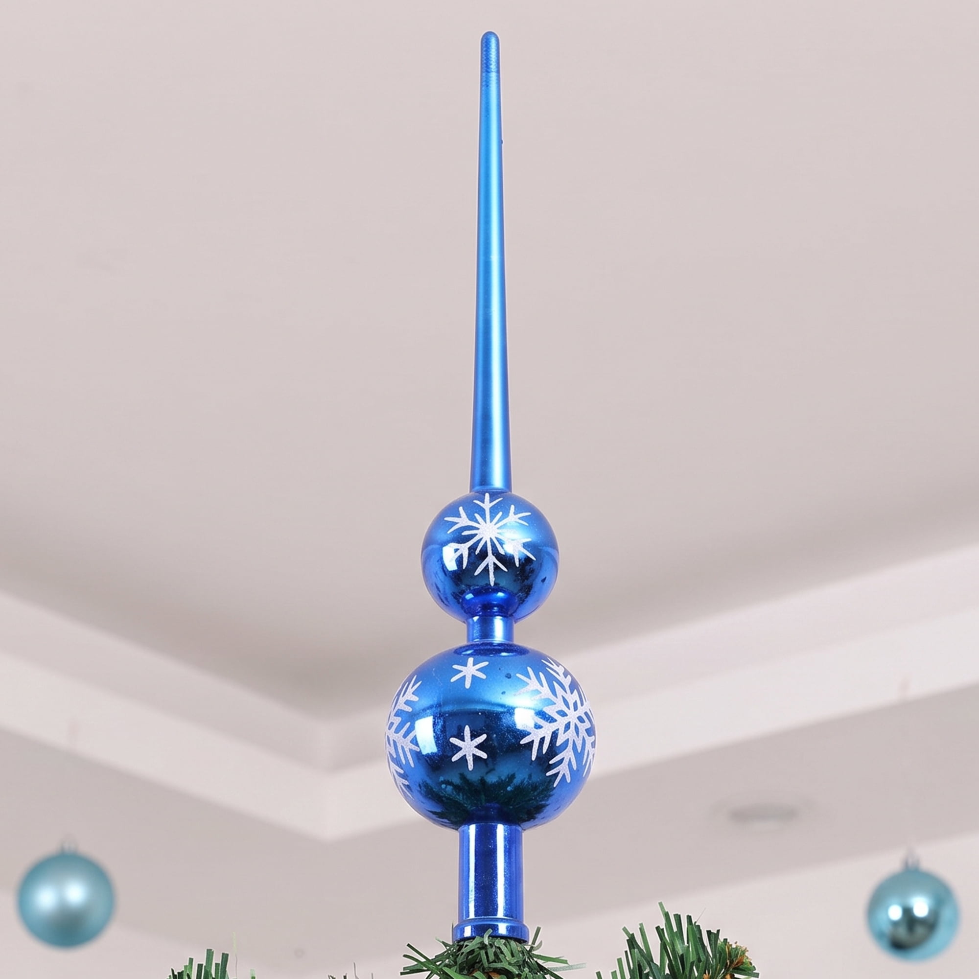 Unique Bargains Traditional Skeletal Pinnacle Deep Socket Tree Crown Blue 2.4"x 2.4"x 11"