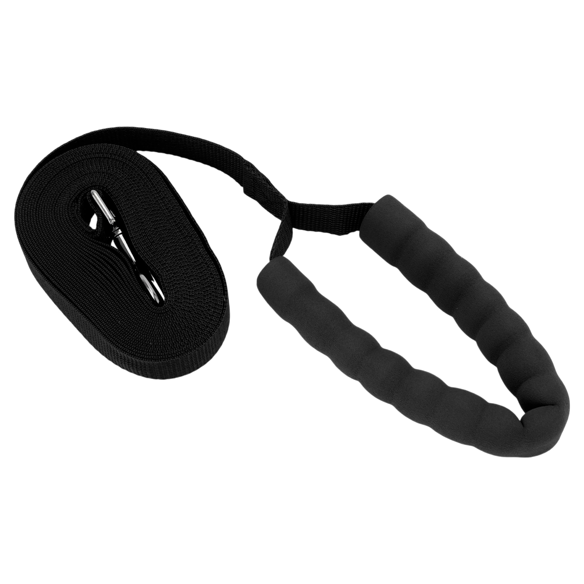 Unique Bargains Training Long Puppy Leashes with Foam Handle 19.7ft Black