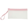 thumbnail image 1 of Unique Bargains Translucent Frosted Spacious Zipper Bag Pink, 1 of 6