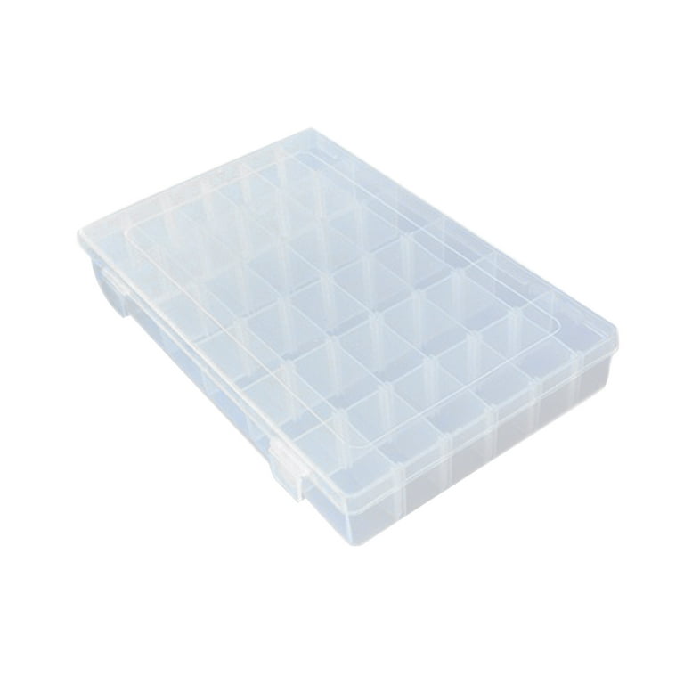 Unique Bargains Travel 36 Slots Adjustable Storage Box Plastic Case  Organizer Clear 