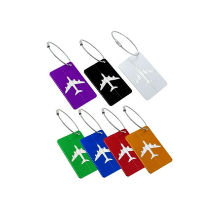 Unique Bargains Travel Aluminum Luggage Tags Holders For Baggage Suitcases, 2/7 Pack