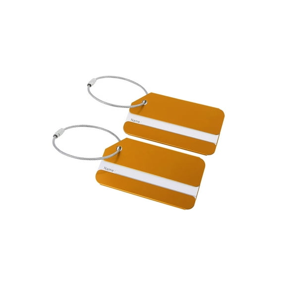 Unique Bargains Travel Aluminum Suitcase Luggage Tags Bag Labels, 2/7 Pack