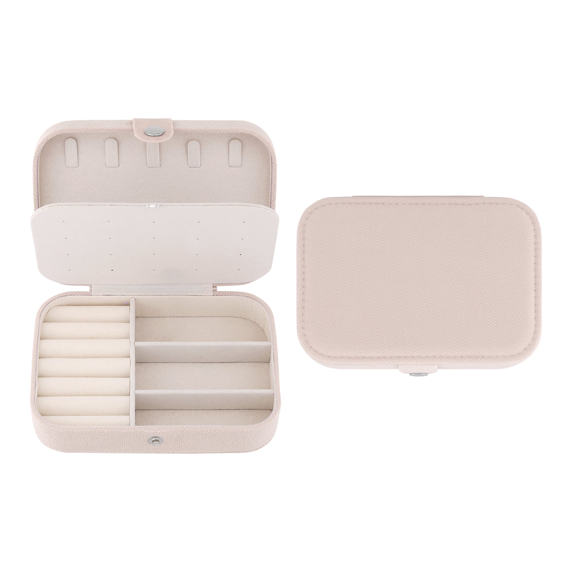 Unique Bargains Travel Compact Jewelry Box for Women Light Khaki