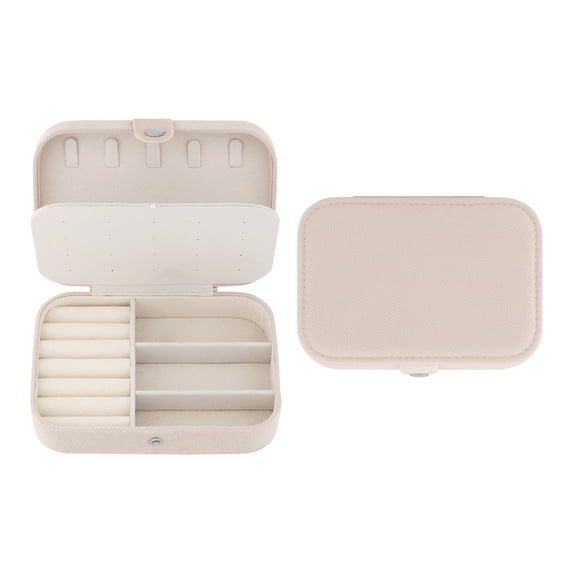 Unique Bargains Travel Compact Jewelry Box for Women Light Khaki