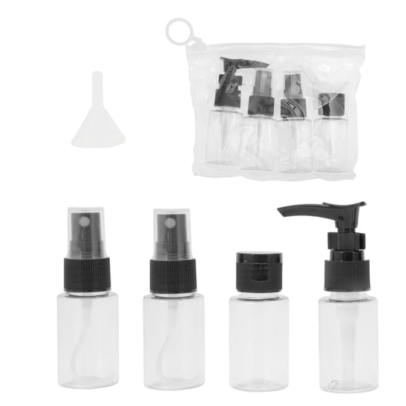 Unique Bargains Travel Container Set 5 PCS Bright Black