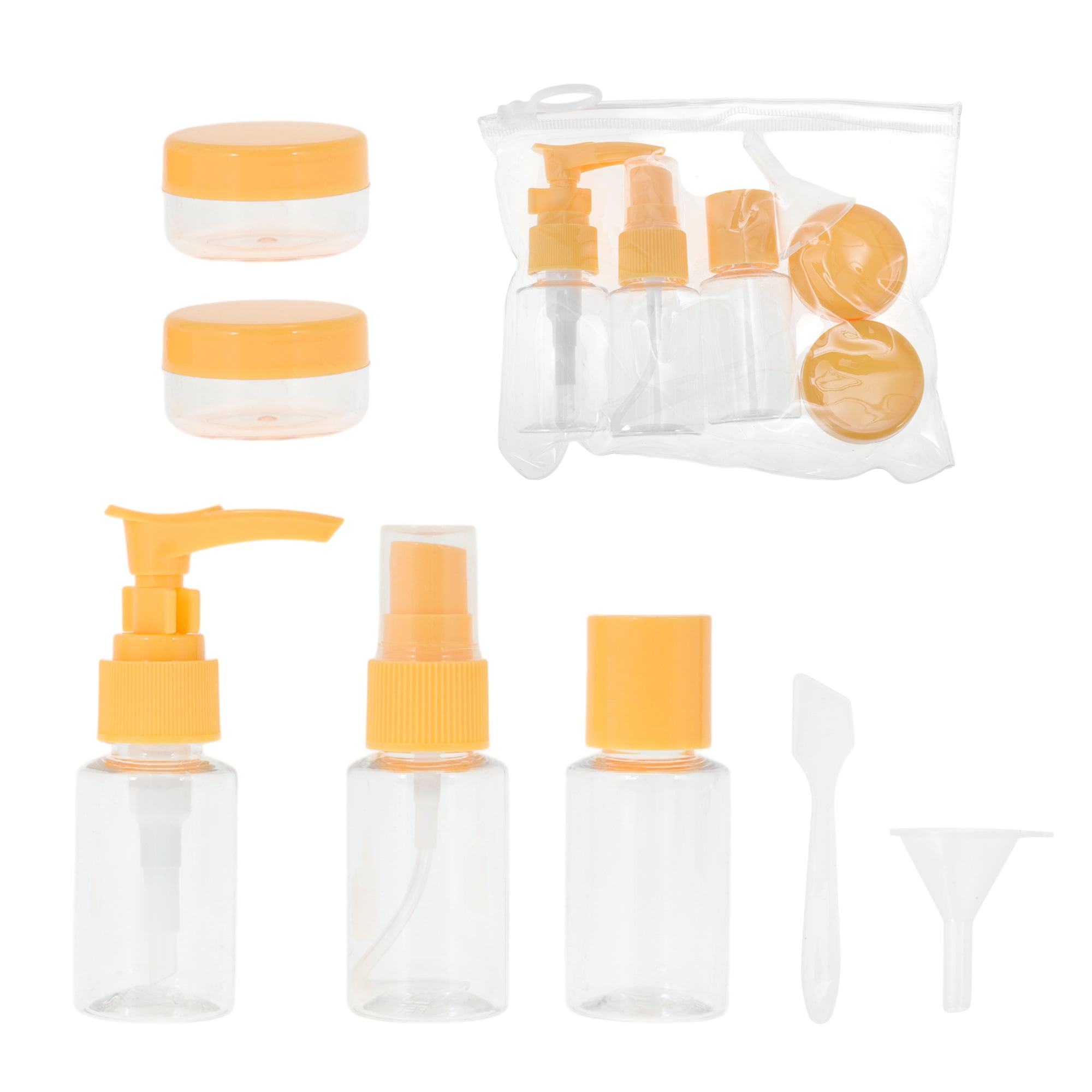 Unique Bargains Travel Container Set 7 Pc Orange