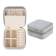 thumbnail image 1 of Unique Bargains Travel Jewelry Box Mini Portable Plush Velvet Jewelry Organizer Case Gray, 1 of 8