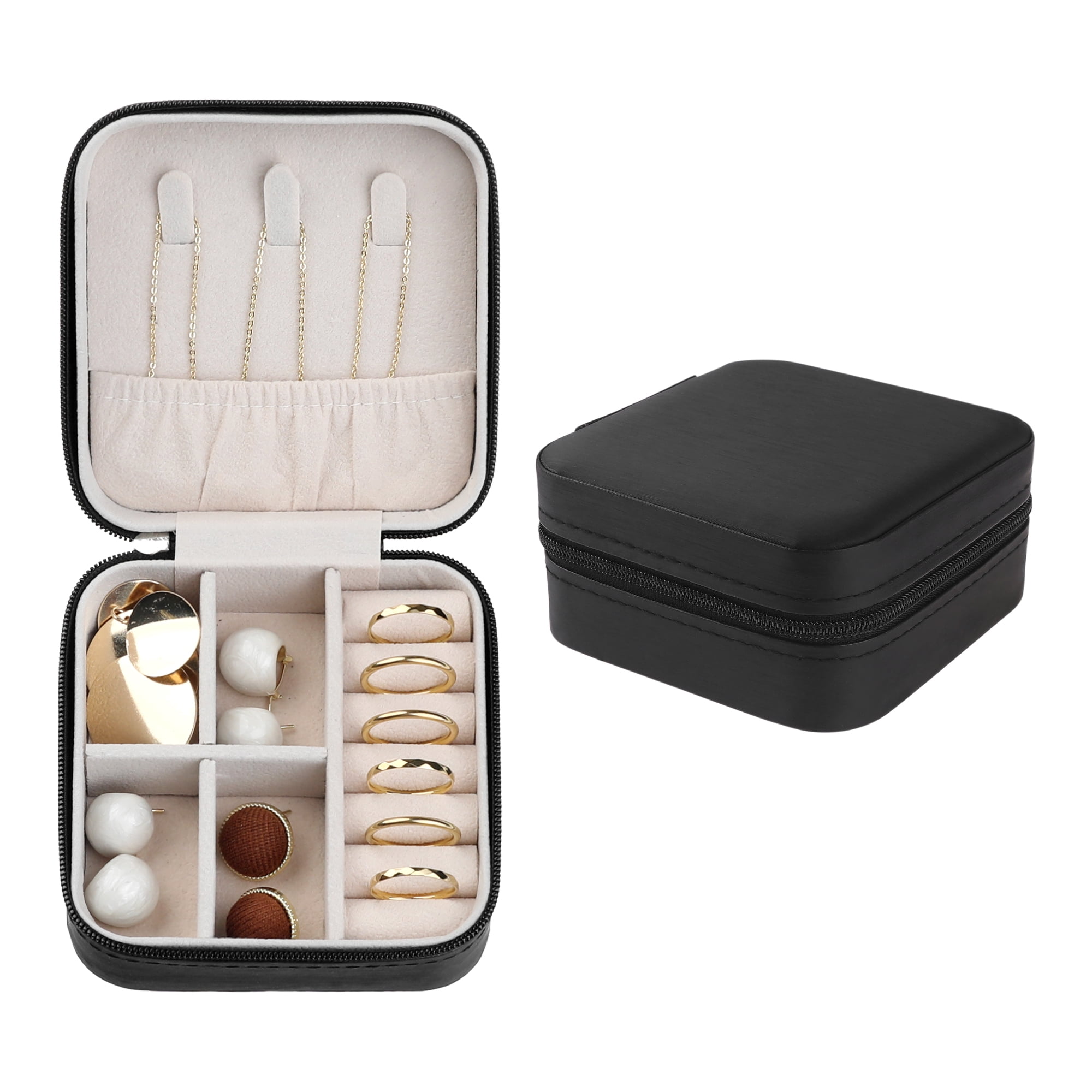 Travel Jewelry Box for Women Birthday Gifts Small Portable Organizer Case Black