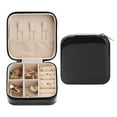 thumbnail image 1 of Unique Bargains Travel Jewelry Box Small Portable PU Leather Jewelry Organizer Case Black, 1 of 8