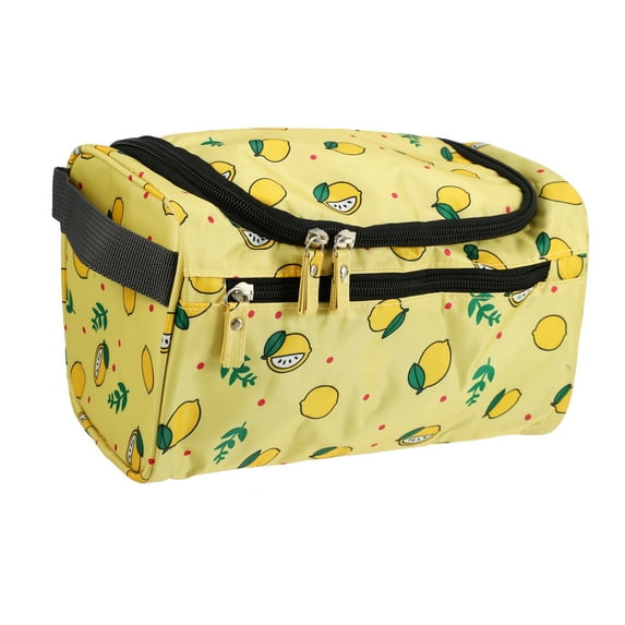 Unique Bargains Floral Makeup Bag Zipper Flower Cosmetic Pouch Yellow