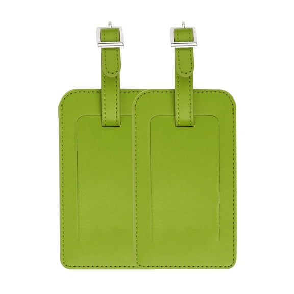 Unique Bargains Travel PU Leather Cruise Suitcase Luggage Tags Holders Name Address ID Label Green 2pcs