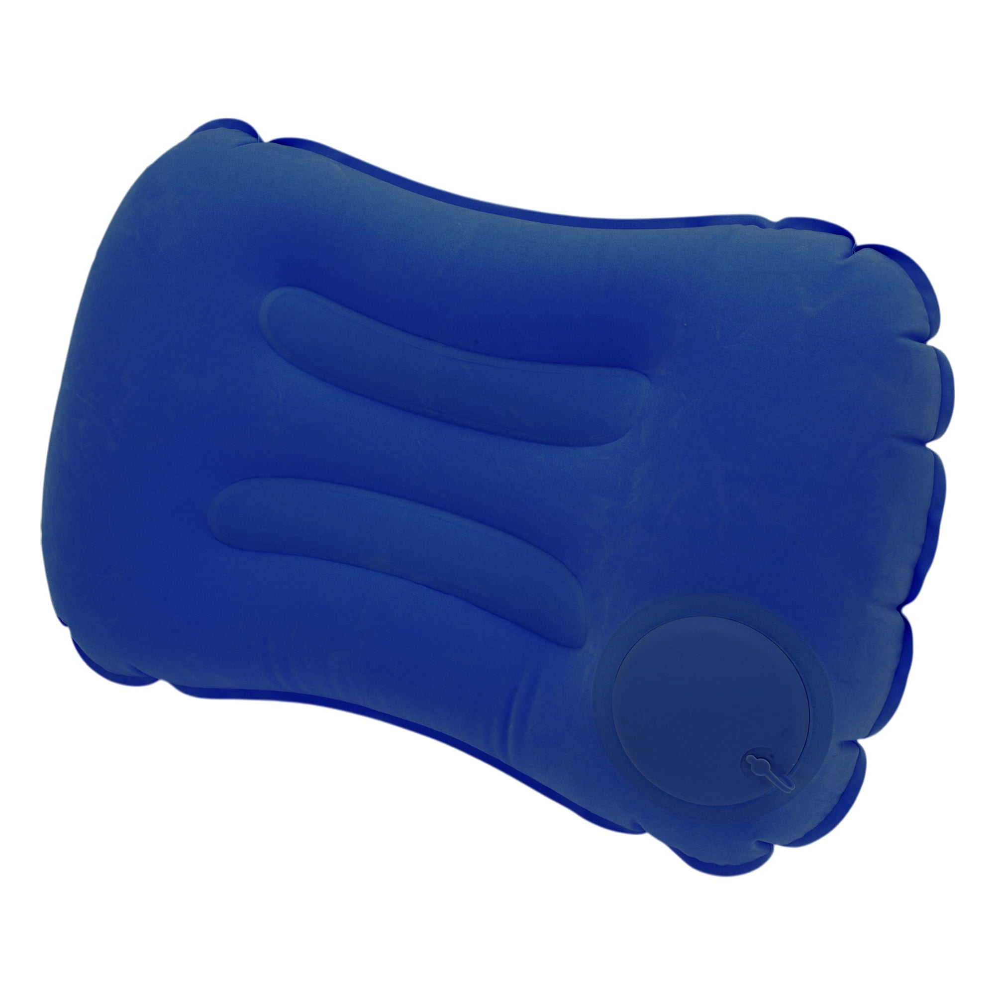Unique Bargains Travel Pillow Press to Inflate Neck Pillow Blue 19.29"x12.6"