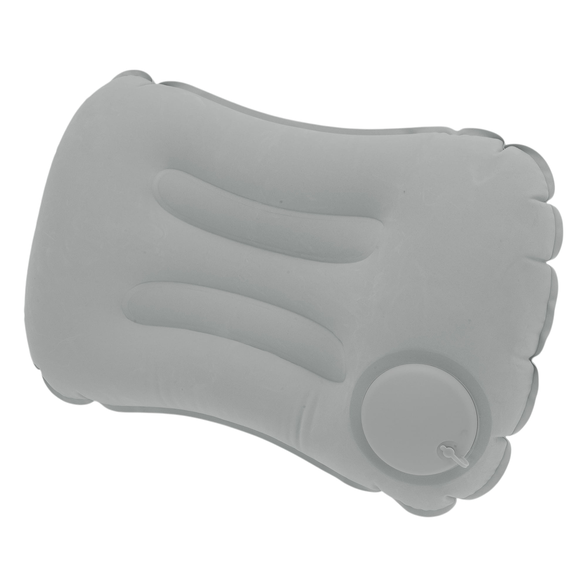 Unique Bargains Travel Pillow Press to Inflate Neck Pillow Light Gray 19.29"x12.6"