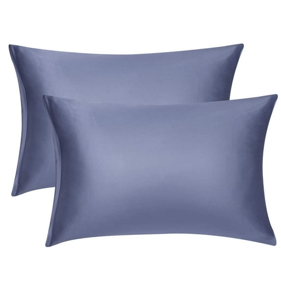 Unique Bargains Travel Size Silky Satin Zipper Pillowcases Set of 2, 14" x 20"
